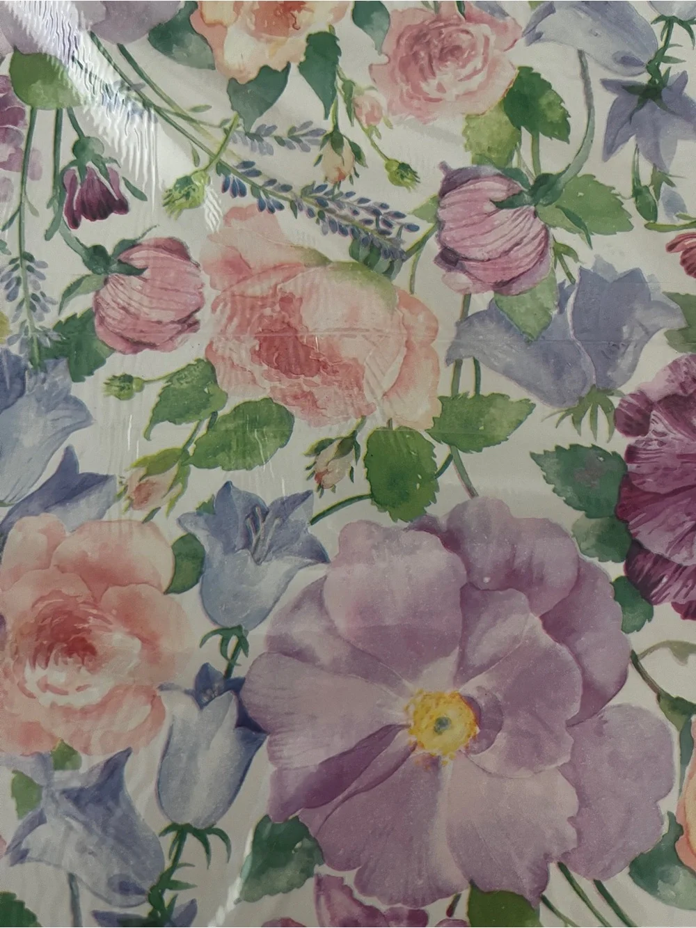 Vintage Carlton Cards Floral Pastel Watercolor Gift Wrap 1 Sheet 8.33 sq ft